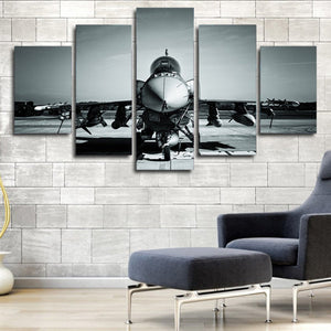F16 Fighting Falcon Front View 5 Piece Canvas Wall Art