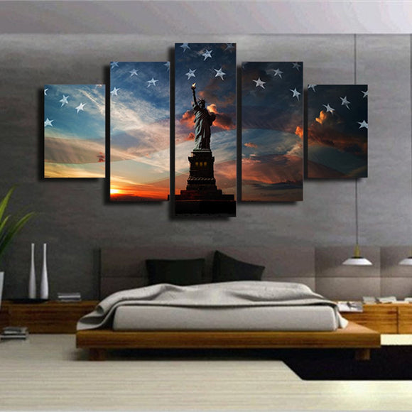 Statue of Liberty 5 Piece Canvas Wall Art