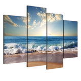 Crashing Waves 4 Piece Staggered Canvas Wall Art