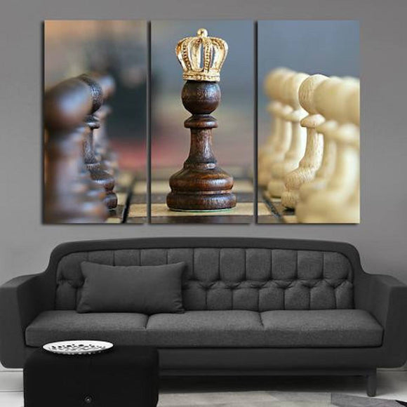 Chess 3 Piece Wall Canvas Art