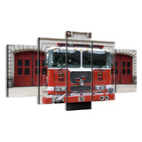 Firetruck Engine 5 Piece Canvas Wall Art