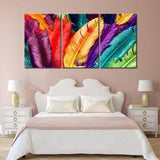 Feathers 3 Piece Wall Canvas Art