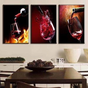 Pouring Wine 3 Piece Wall Canvas Art
