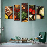 Fresh Produce 5 Piece Wall Canvas Art