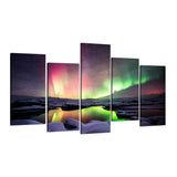 Fuse Northern Auroras 5 Piece Staggered Canvas Wall Art