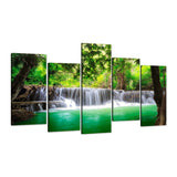 Go Chase Waterfalls 5 Piece Staggered Canvas Wall Art
