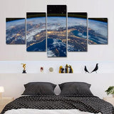 Earth From Space 5 Piece Wall Canvas Art