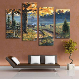 Nature Does 4 Piece Staggered Canvas Wall Art